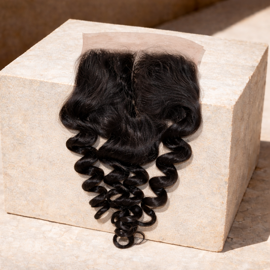 Raw Vietnamese Ripple Curly 5x5 Swiss Closure
